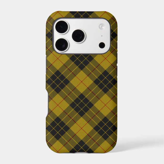 MacLeod tartan yellow black plaid Case-Mate iPhone Case (Back)