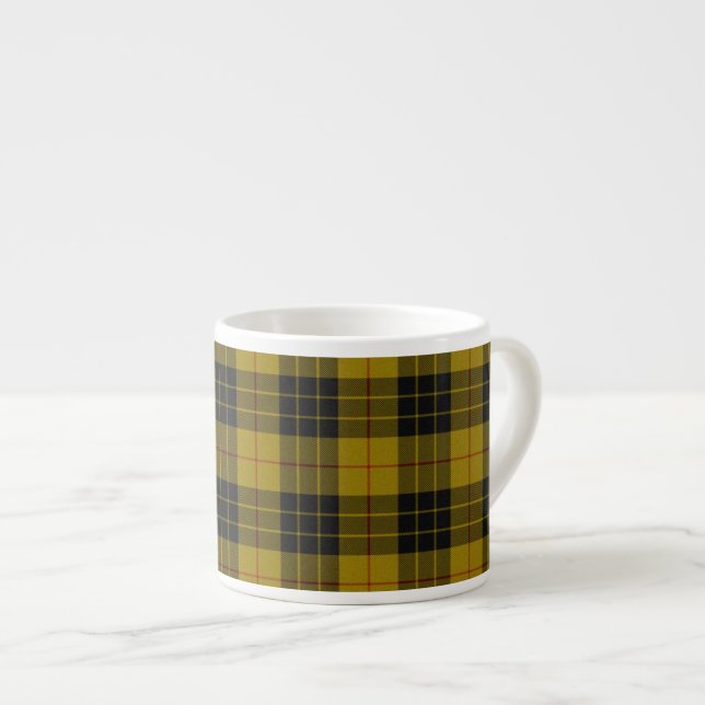 MacLeod tartan yellow black plaid Espresso Cup (Front Right)
