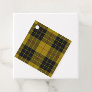 MacLeod tartan yellow black plaid Favor Tags