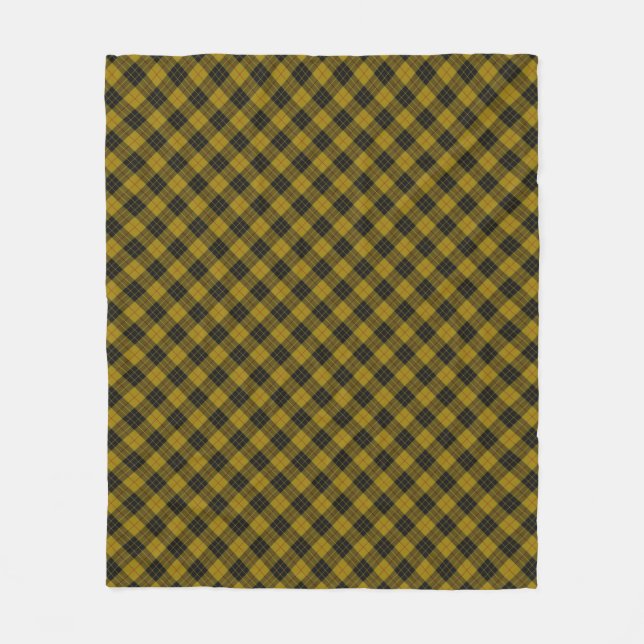 MacLeod tartan yellow black plaid Fleece Blanket (Front)
