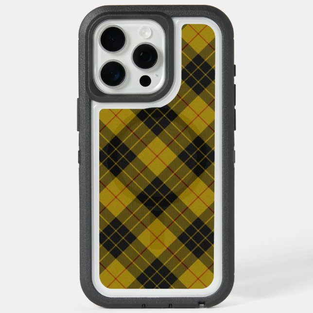 MacLeod tartan yellow black plaid iPhone 15 Pro Max Case (Back (White Titanium))