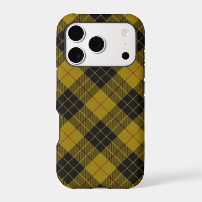 MacLeod tartan yellow black plaid iPhone Case (Back)