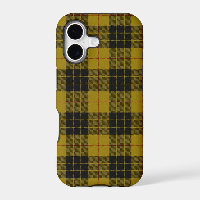 MacLeod tartan yellow black plaid iPhone Case (Back)