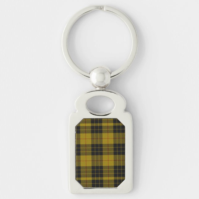 MacLeod tartan yellow black plaid Keychain (Front)