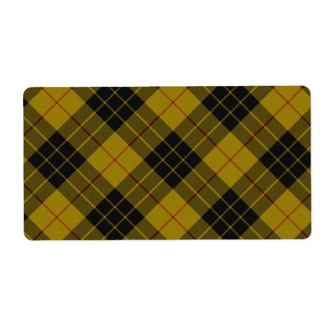MacLeod tartan yellow black plaid Label (Front)