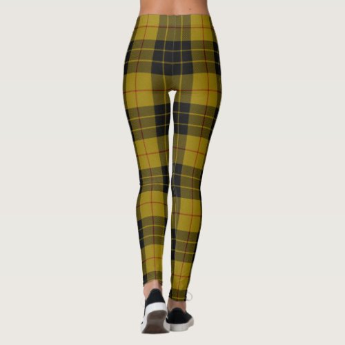 MacLeod tartan yellow black plaid Leggings