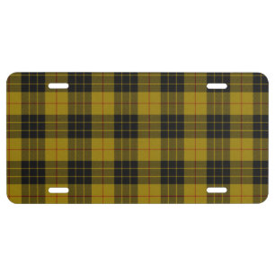 MacLeod tartan yellow black plaid License Plate