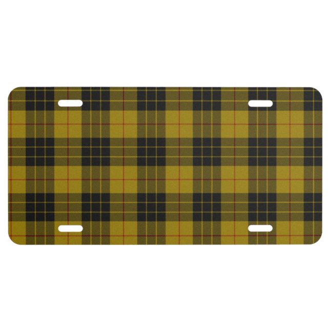 MacLeod tartan yellow black plaid License Plate (Front)
