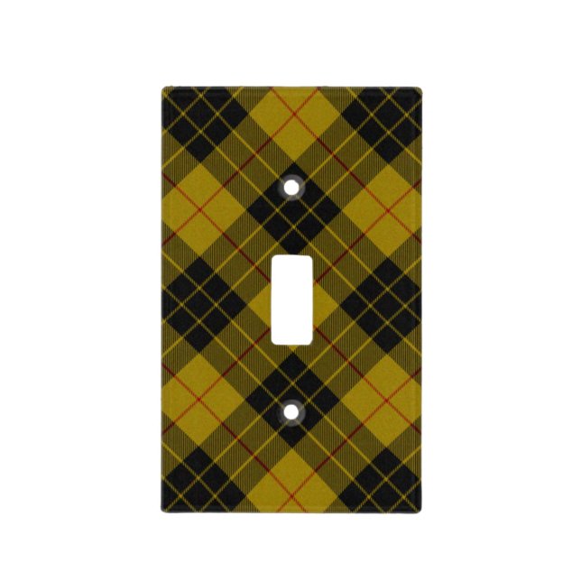 MacLeod tartan yellow black plaid Light Switch Cover (Front)