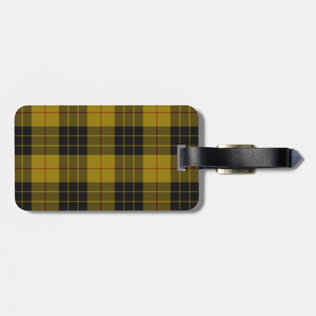 MacLeod tartan yellow black plaid Luggage Tag (Back Horizontal)