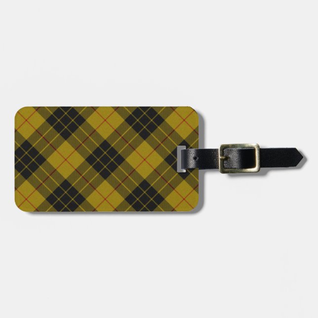 MacLeod tartan yellow black plaid Luggage Tag (Front Horizontal)
