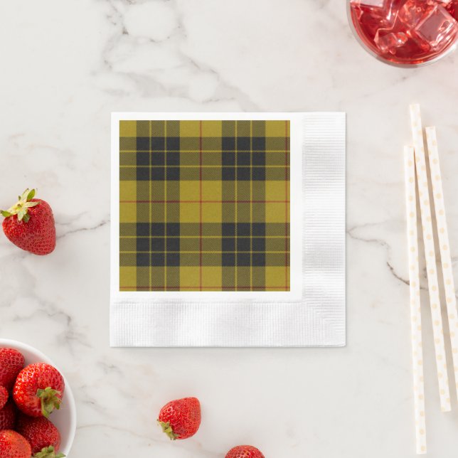 MacLeod tartan yellow black plaid Napkins (Insitu)