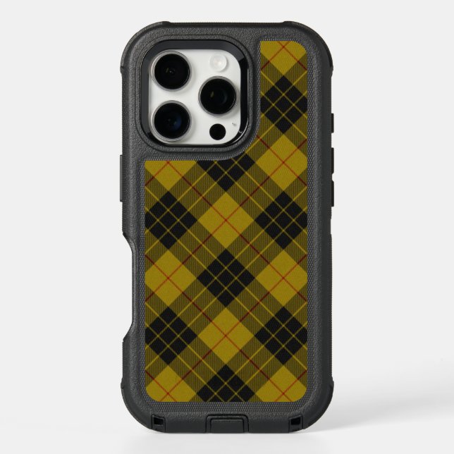 MacLeod tartan yellow black plaid Otterbox iPhone Case (Back)