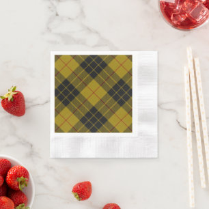 MacLeod tartan yellow black plaid Paper Napkins