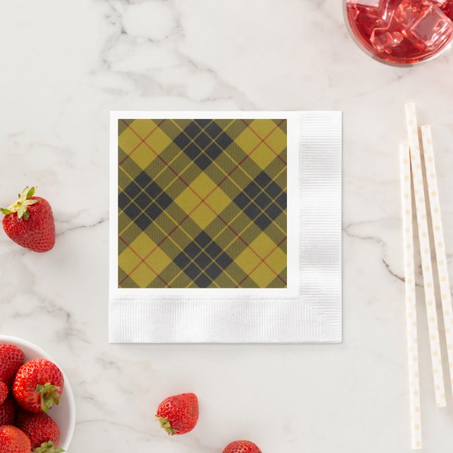 MacLeod tartan yellow black plaid Paper Napkins (Insitu)