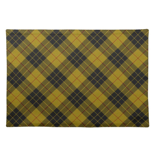 MacLeod tartan yellow black plaid Placemat (Front)
