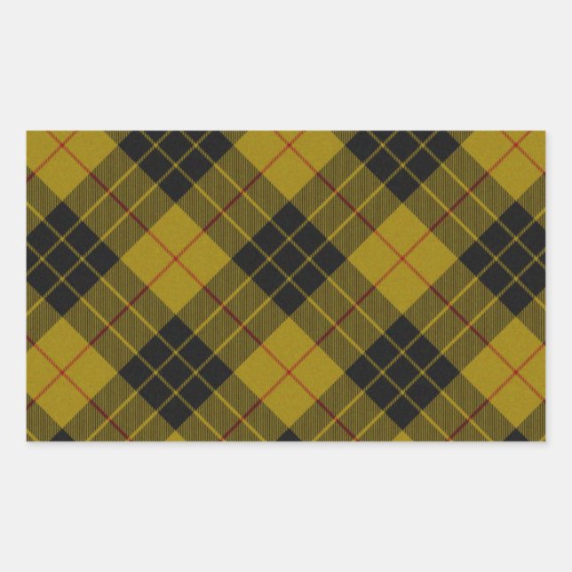 MacLeod tartan yellow black plaid Rectangular Sticker (Front)