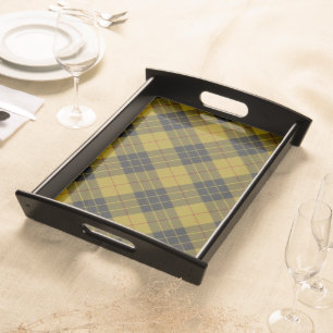 MacLeod tartan yellow black plaid Serving Tray