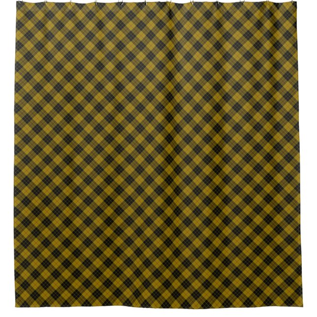 MacLeod tartan yellow black plaid Shower Curtain (Front)