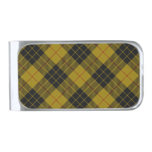 MacLeod tartan yellow black plaid Silver Finish Money Clip