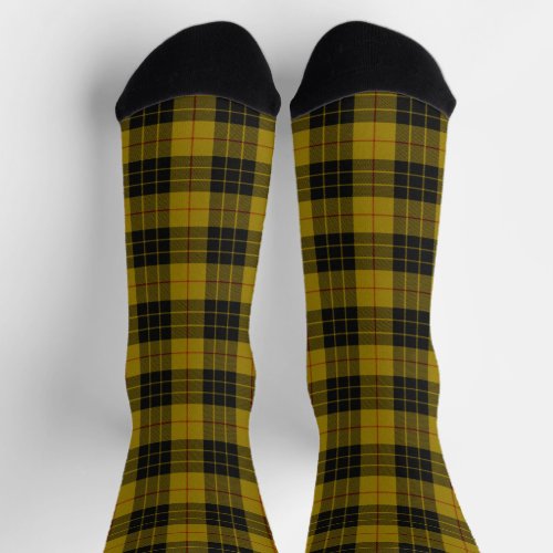 MacLeod tartan yellow black plaid Socks