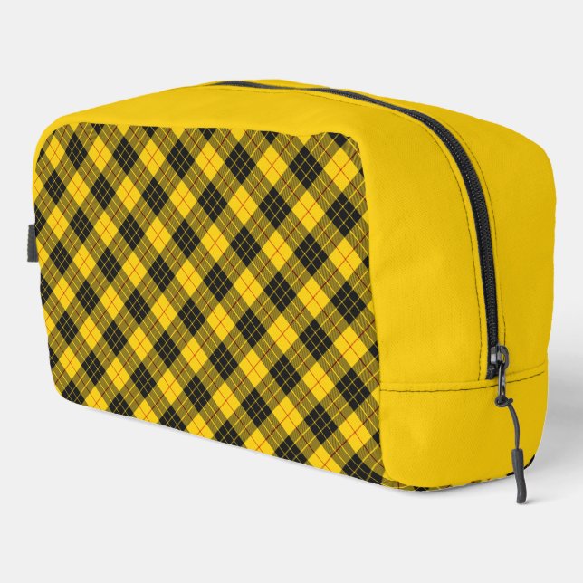MacLeod Yellow and Black Scottish Highland Plaid Dopp Kit (Right Corner)