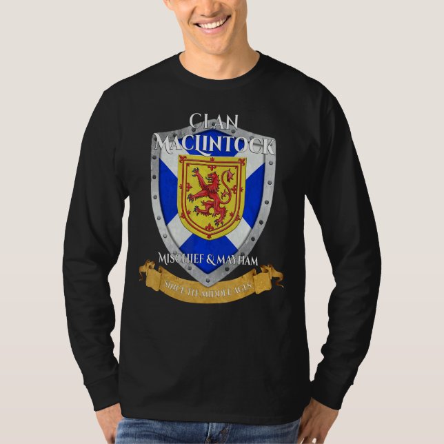 Maclintock Scottish Family Clan Scotland Shield T-Shirt (Front)