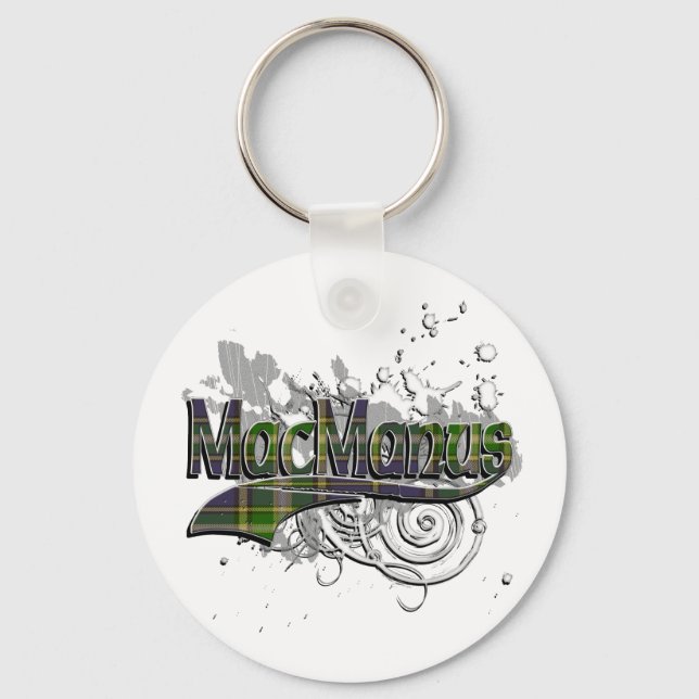MacManus Tartan Grunge Keychain (Front)