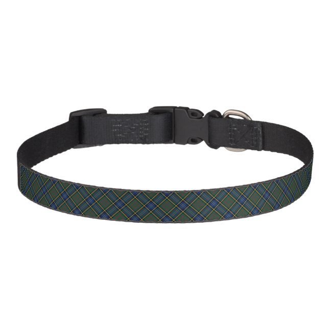MacMillan Clan Green and Blue Hunting Tartan Pet Collar (Front)