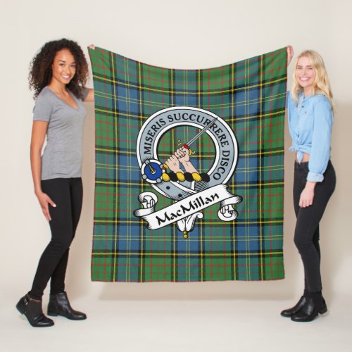 MacMillan Hunting Ancient Clan Badge Tartan Plaid Fleece Blanket