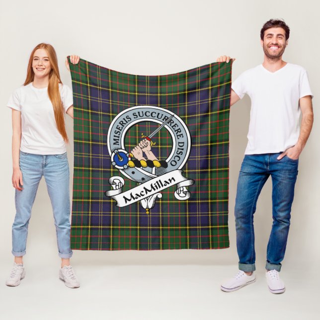 MacMillan Hunting Modern Clan Badge Tartan Plaid Fleece Blanket (In Situ)