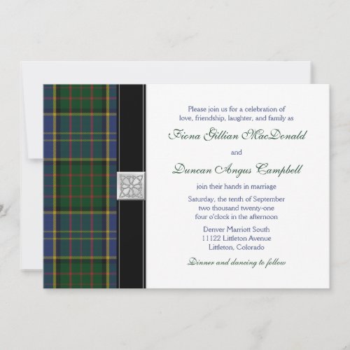 MacMillan Hunting Tartan Wedding Invitation