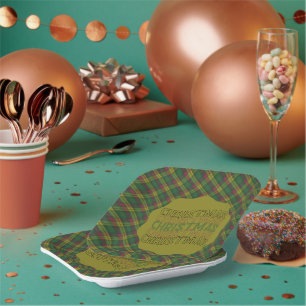 MacMillan Old Ancient Scottish Tartan Christmas  Paper Plates