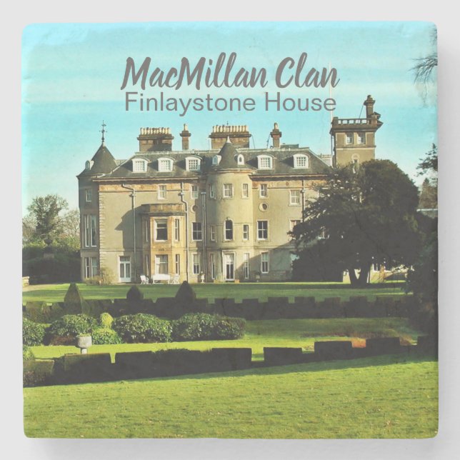 MacMillan Scottish Clan's Finlaystone House Stone Coaster (Front)