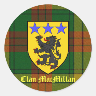 MacMillan Tartan Coat of Arms Classic Round Sticker