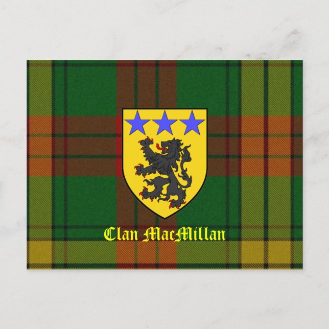 MacMillan Tartan Coat of Arms Postcard (Front)