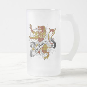 MacMillan Tartan Lion Frosted Glass Beer Mug