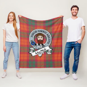 MacNab Ancient Clan Badge Tartan Plaid Fleece Blanket
