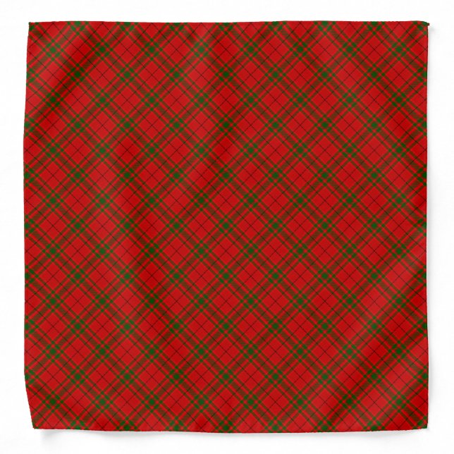 MacNab tartan red green plaid Bandana (Front)