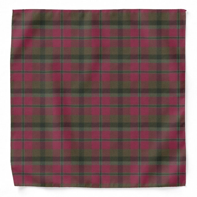 MacNaughtan Weathered Scottish Clan Tartan Bandana (Front)