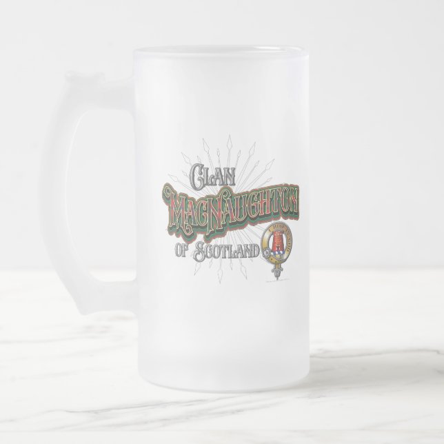 MacNaughton Clan Frosted Glass Beer Mug (Left)