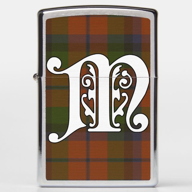 MacNaughton Clan Tartan Monogram Zippo Lighter (Front)