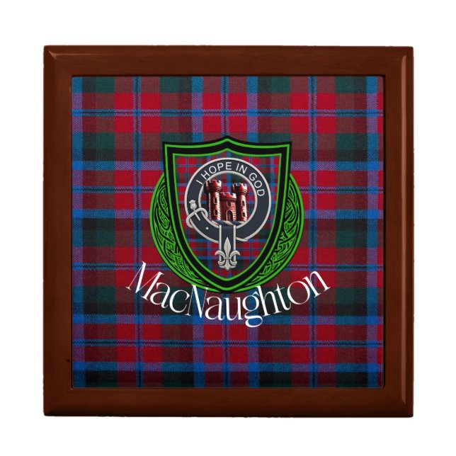 MacNaughton Scottish Clan Tartan & Crest Gift Box (Front)