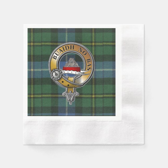 MacNeil-Barra Tartan & Badge Napkins (Front)