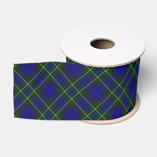 Macneil of Colonsay tartan blue green plaid Grosgrain Ribbon (Spool)