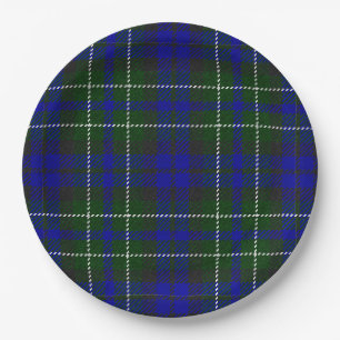 Macneil of Colonsay tartan blue green plaid Paper Plates