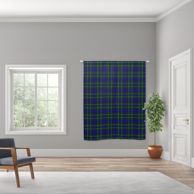 MacNeil of Colonsay Tartan Blue Green White Plaid  Blackout Curtains (Wide)