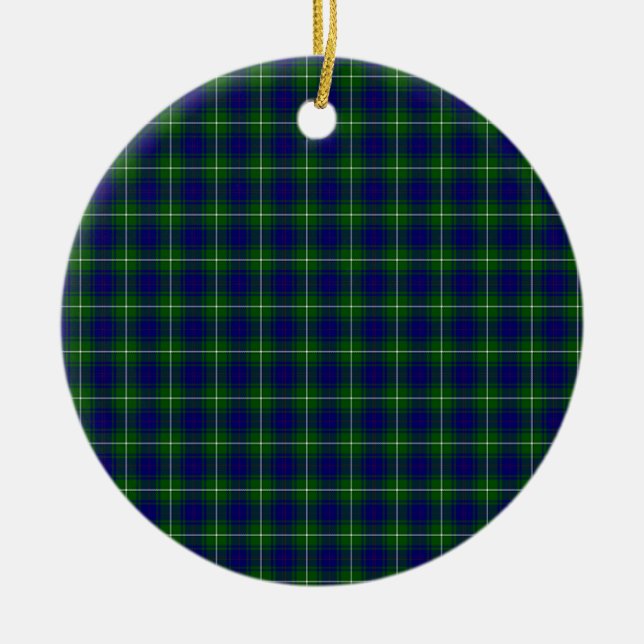 MacNeil Tartan Ceramic Ornament (Front)