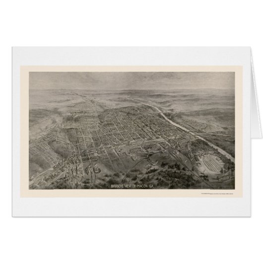 Macon, GA Panoramic Map - 1912 Cards (Front Horizontal)