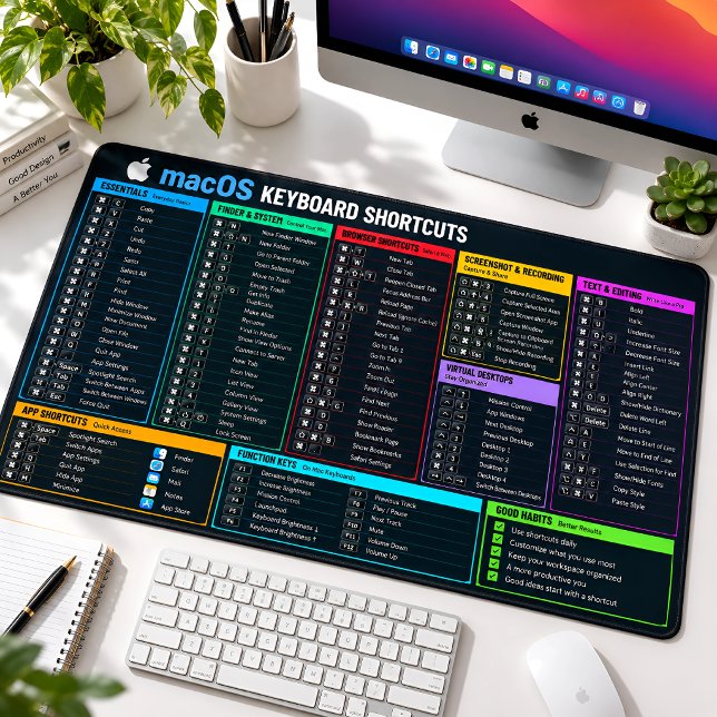 macOS Keyboard Shortcuts Cheat Sheet Desk Mat (Creator Uploaded)